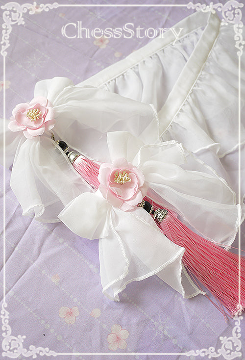 Chess Story - Peach Blossom and Snow - Elegant Lolita Short Yarn Covering milk white S