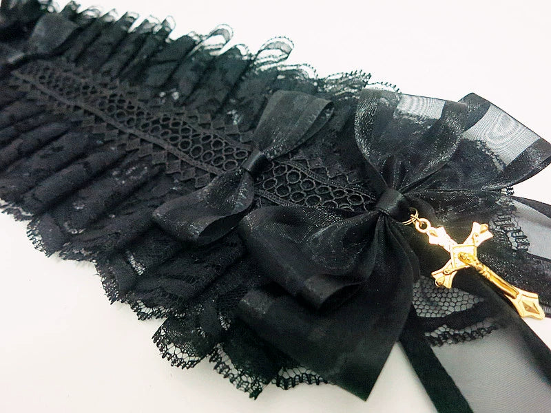 (BFM)Sweet Jelly Lolita~Gothic Lolita Hairband and KC with Cross Pendant   
