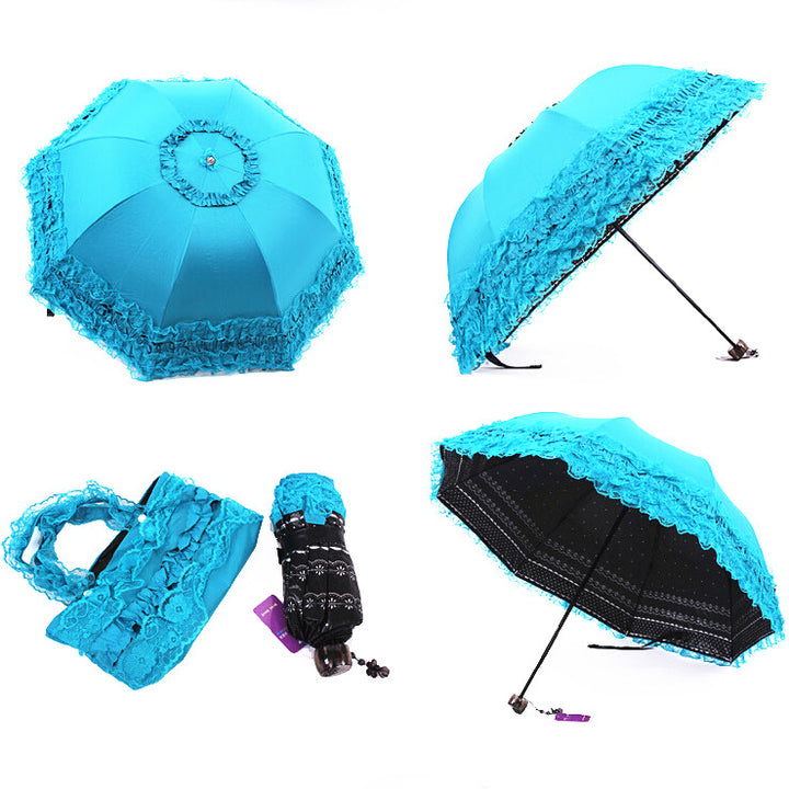 Qiteng~Daily Lolita Lace Princess Sunshade Parasol   