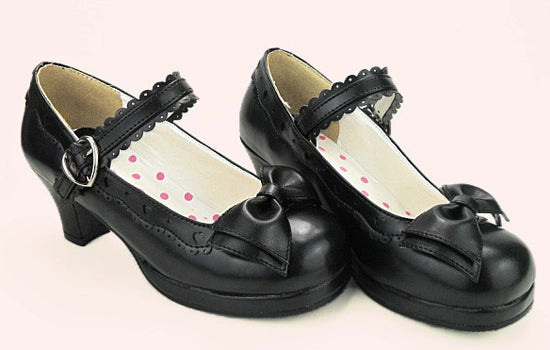 Sosic~Sweet Lolita Heel Shoes Butterfly Bow Shoes   