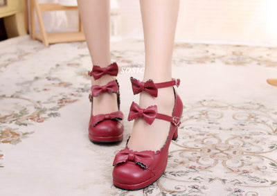 Sosic~Gott Melody~ Round-head Bowtie Leather Lolita Shoes   