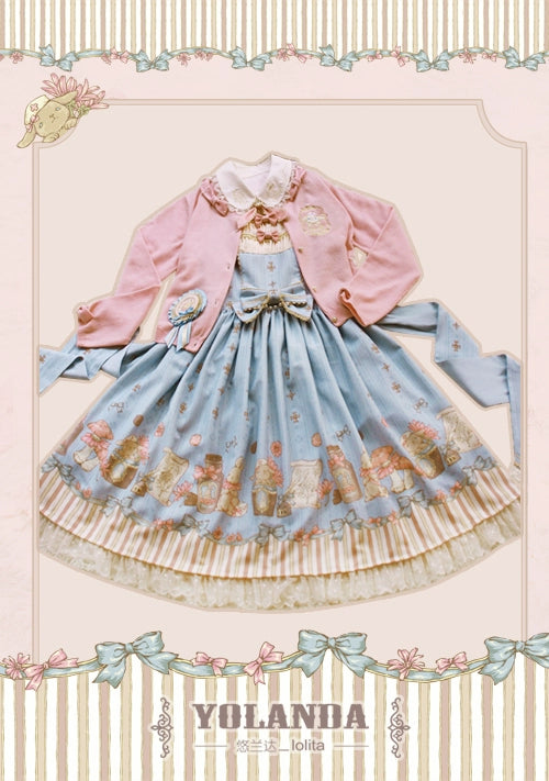 Youlanda~Benny Rabbit~Sweet Lolita Cardigan Academy Style Sweater