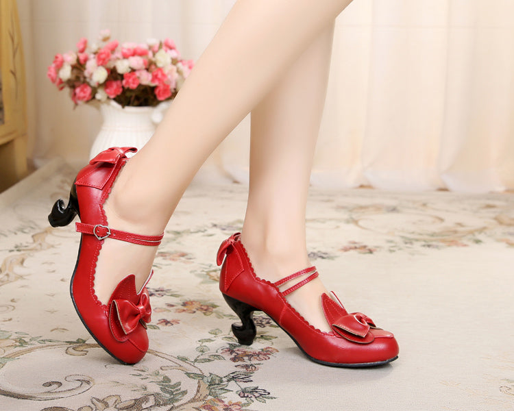 Sosic - High-Heeled Sweet Lolita Leather Shoes