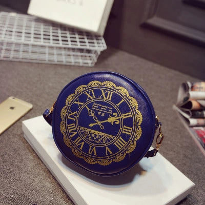 (BFM)Kira~Alice Clock~Kawaii Lolita Shoulder Bag Round Lolita Crossbody Bag Blue  