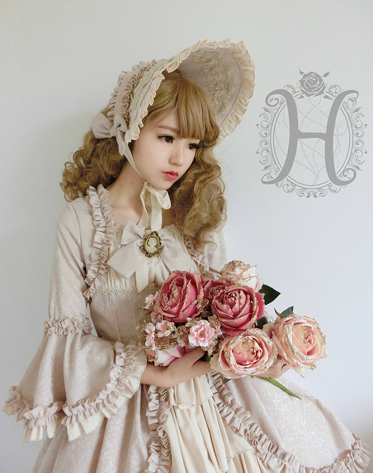 MAID - Elegent Lolita Bonnet Black Ribbon BNT