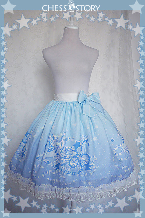 Chess Story~Dreamy Starry Night~Sweet Star pattern Gradient Lolita Skirt   