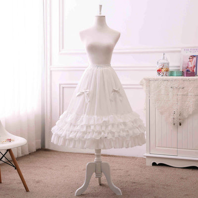 Manyiluo~Elegant Lolita A-type Carmen Adjustable Fishbone Petticoat white  