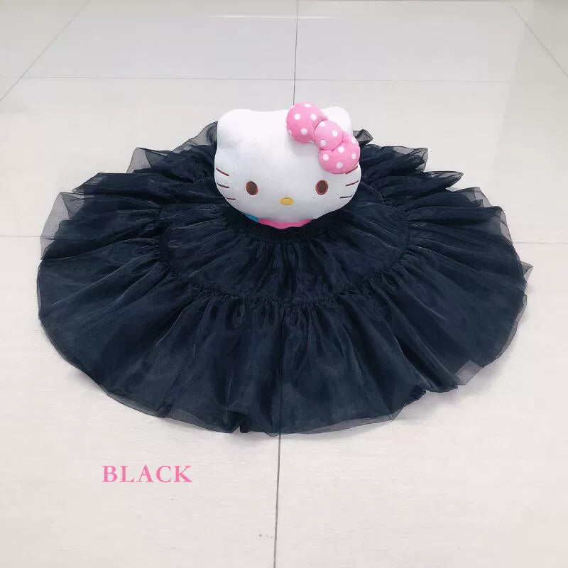 Happy Family - Sweet Lolita Petticoat Boneless Soft Mesh Lolita Pannier Black