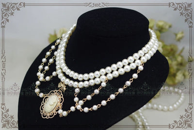 Rose of Sharon~Manor Ball II~Retro Lolita Necklace Pearl Necklace   