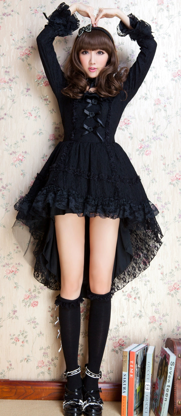 (BFM)G.L.P~Sweet Lolita Dress Lace Long Sleeve Dress   