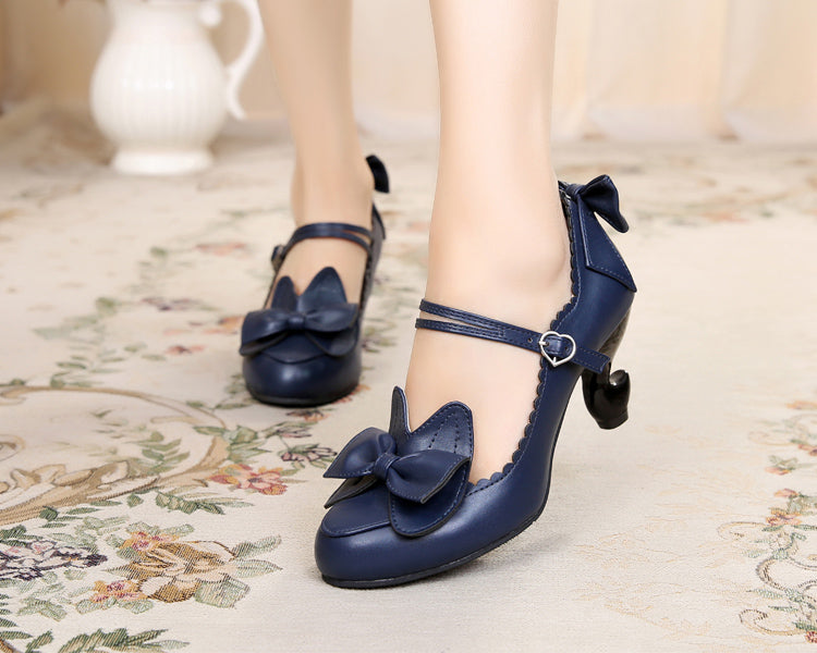 Sosic~High-Heeled Sweet Lolita Leather Shoes   