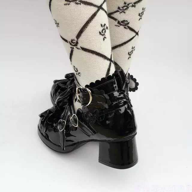 (Buyforme)Antaina~Lolita Punk Bow Mid-Heel Multicolor Shoes 28914:325438