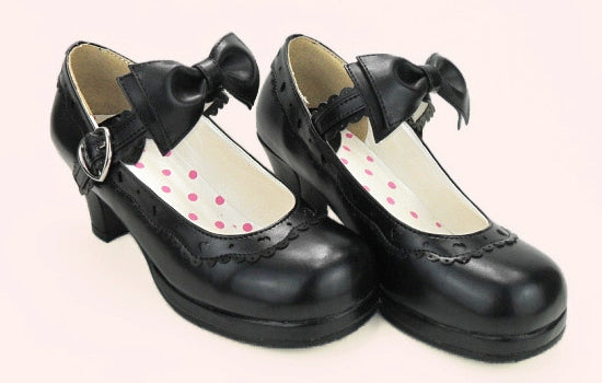 Sosic~Sweet Lolita Heel Shoes Butterfly Bow Shoes   