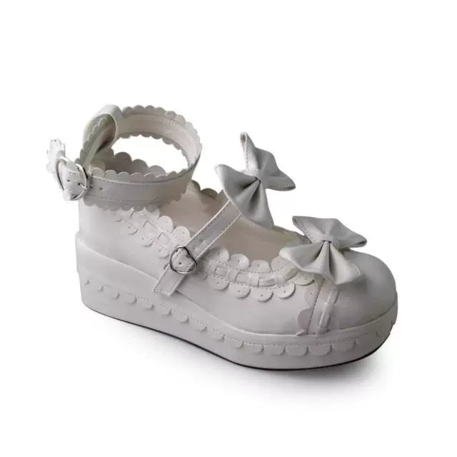 Antaina~Sweet Lolita Shoes Platform Shoes Multicolor 37 White matte [Heel - 5cm back 3cm front] 