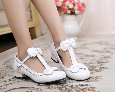Sosic~Moe OO~Sweet Lolita Bow Latin Lace Shoes white color 33 