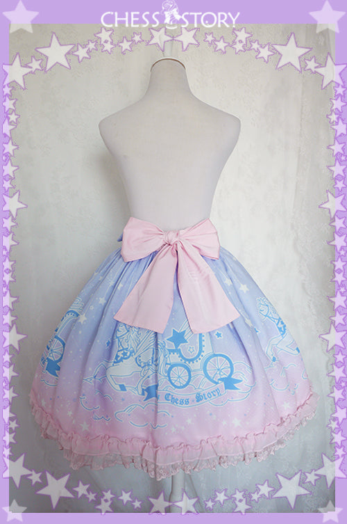 Chess Story~Dreamy Starry Night~Sweet Star pattern Gradient Lolita Skirt   