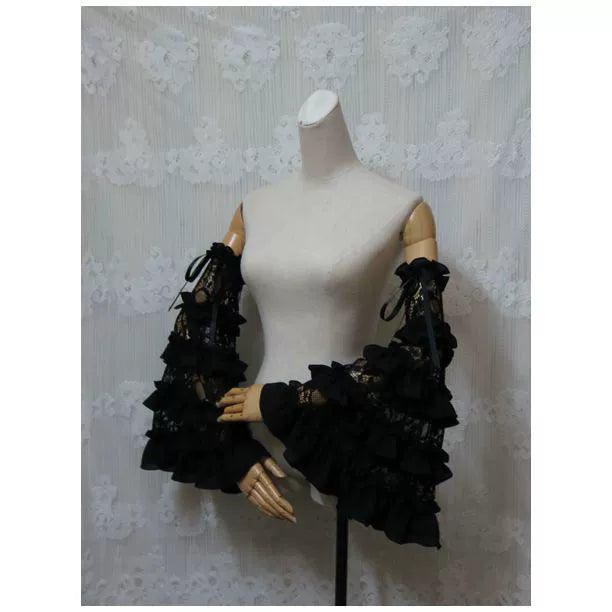 Yami - Elegant Lolita Hime Sleeves Ruffled Chiffon Sleeves