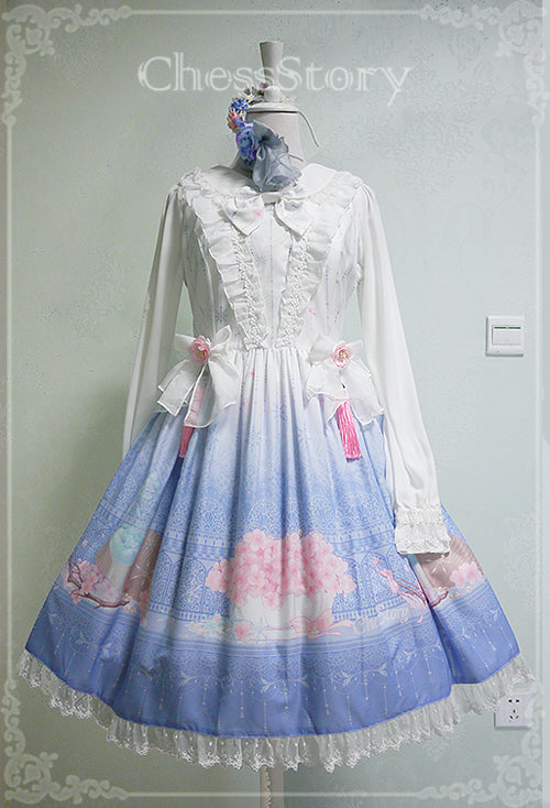 Chess Story - Peach Blossom and Snow - Elegant Lolita Short Yarn Covering