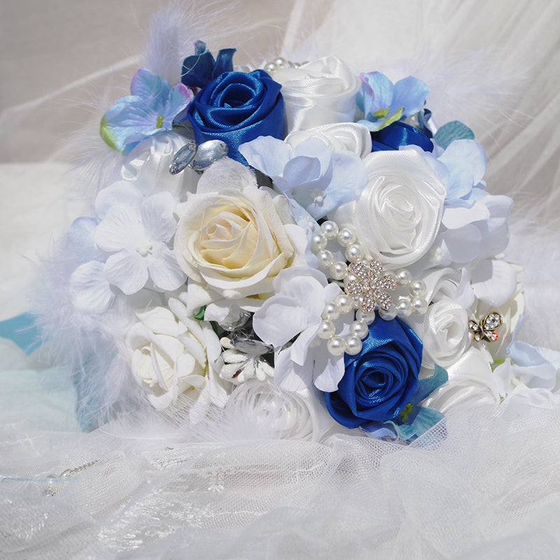 (Buyforme)Fairy Tales~Fate Quartet Bridal Lolita Gothic Accessories Blouse blue free size bridal bouquet