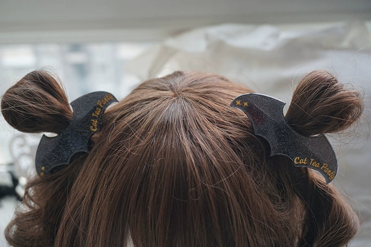 Cat Tea Party~Gothic Lolita Hair Clip Halloween Bat Lolita Hair Accessory   