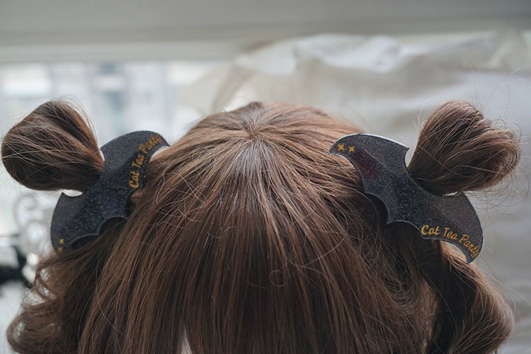 Cat Tea Party - Gothic Lolita Hair Clip Halloween Bat Lolita Hair Accessory