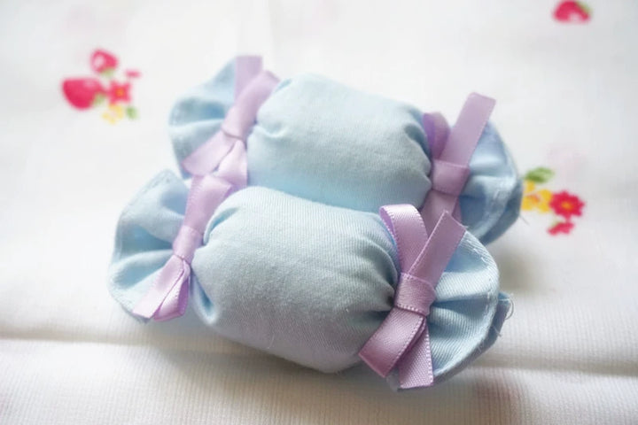 Cat Tea Party~Sweet Lolita Candy Hair Clip Butterfly Bow Brooch Blue Candy + Purple Bow - One piece  