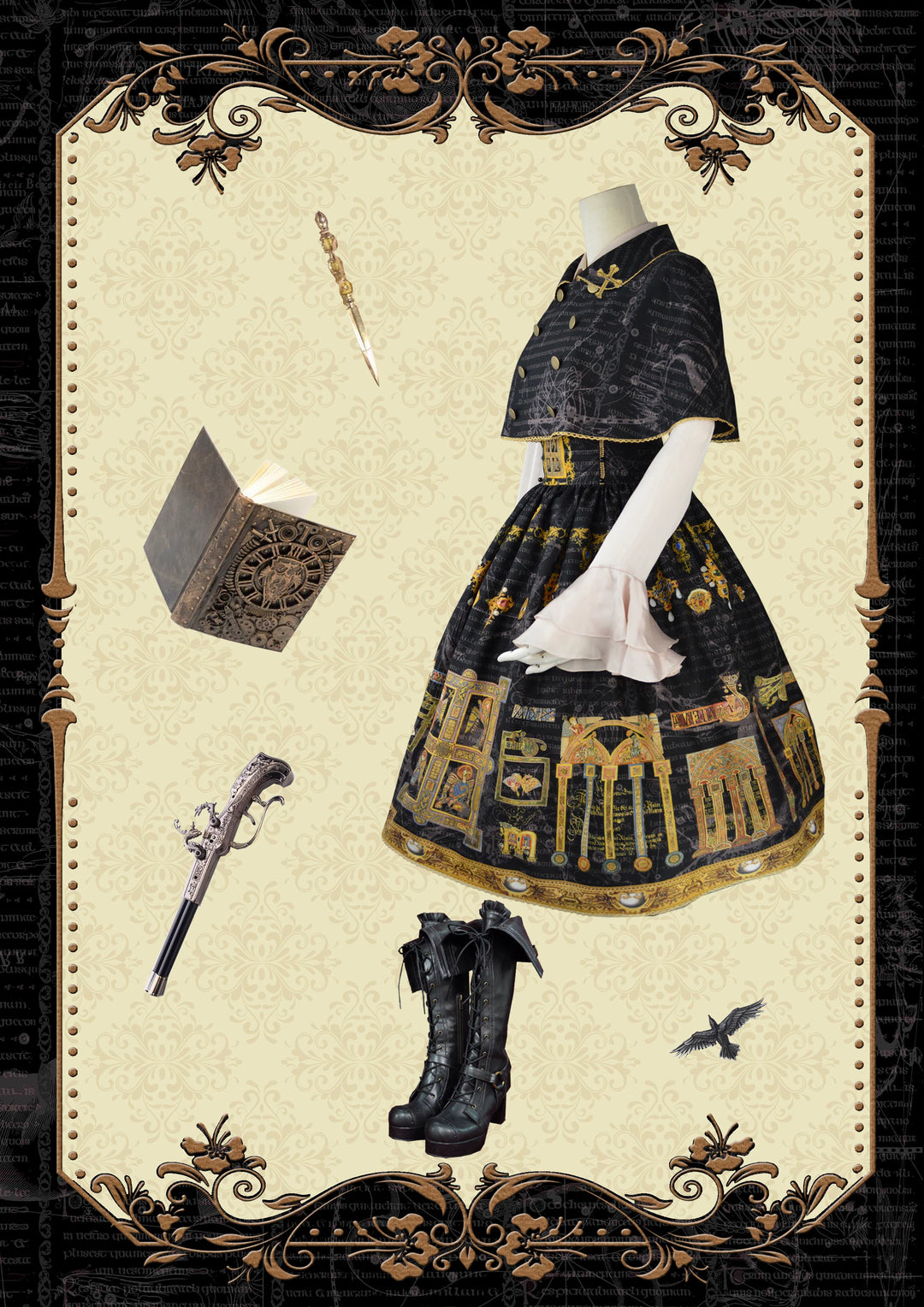 Knight Night~The Secret of Kells~Elegant Lolita Cape Short Lolita Cloak   