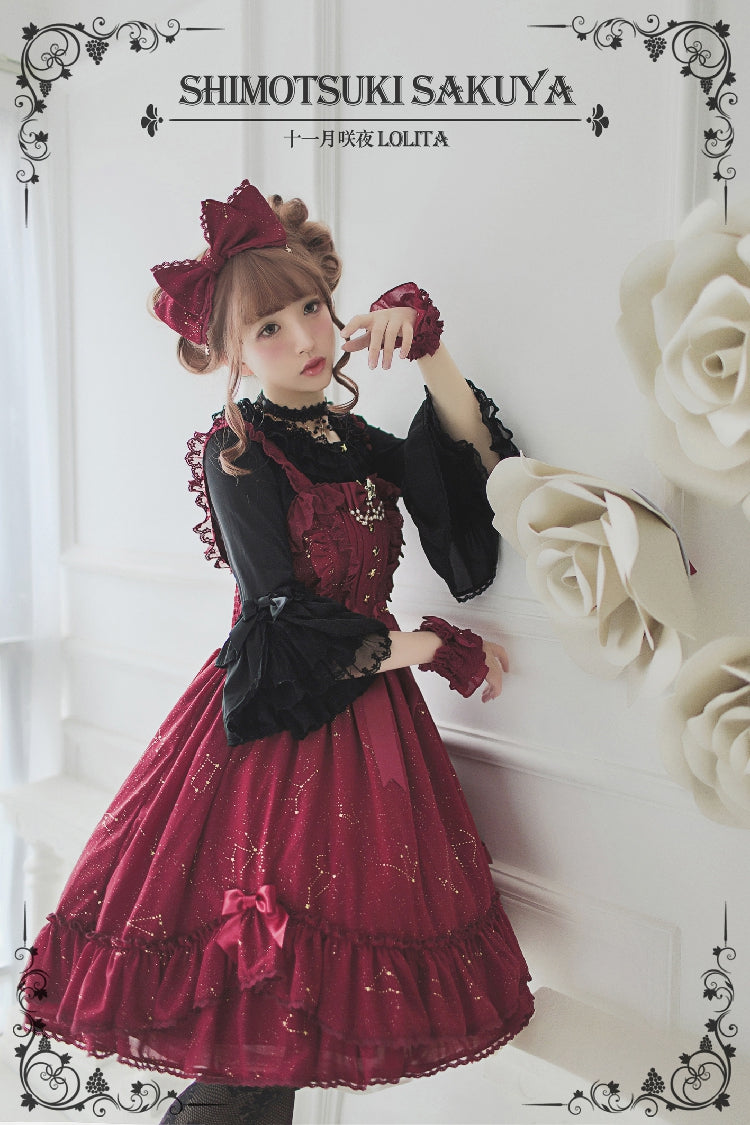 Whisper Of Stars - Vintage Lolita Shirt Long Sleeve Blouse