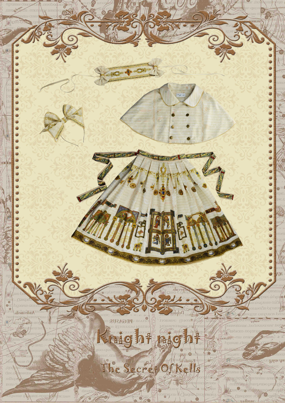 Knight Night~The Secret of Kells~Elegant Lolita Cape Short Lolita Cloak   