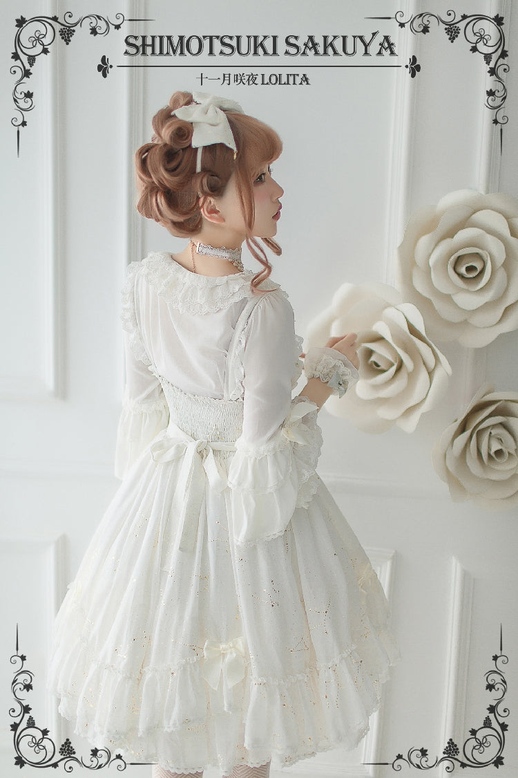 Whisper Of Stars - Vintage Lolita Shirt Long Sleeve Blouse