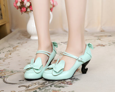 Sosic~High-Heeled Sweet Lolita Leather Shoes   
