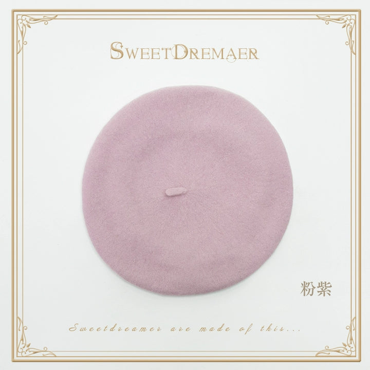 SweetDreamer~Vintage Lolita Hat 可调节 粉紫 