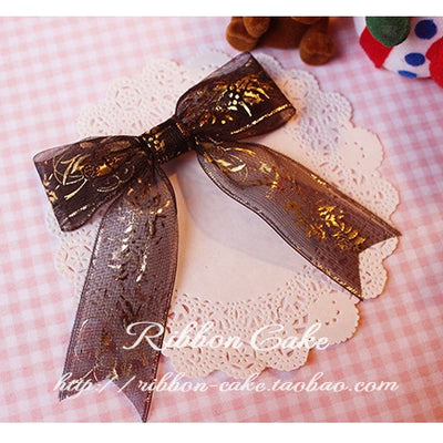 Ribbon Cake~Sweet Lolita Christmas Headdress Multicolors a black Christmas bell hair clip  