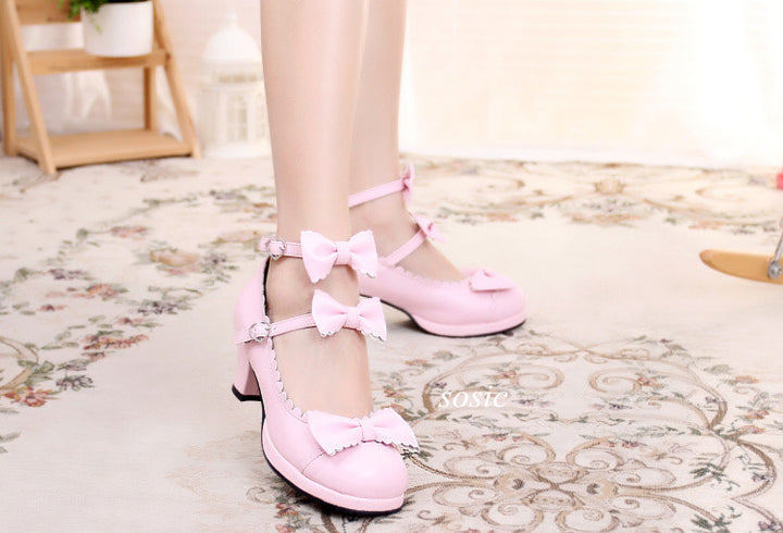 Sosic~Gott Melody~ Round-head Bowtie Leather Lolita Shoes   