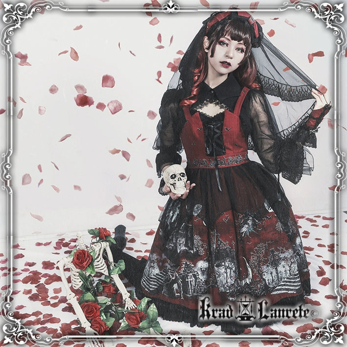 Krad Lanrete~Gothic Lolita JSK Bat Print Multicolors   