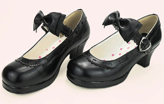 Sosic~Sweet Lolita Heel Shoes Butterfly Bow Shoes   