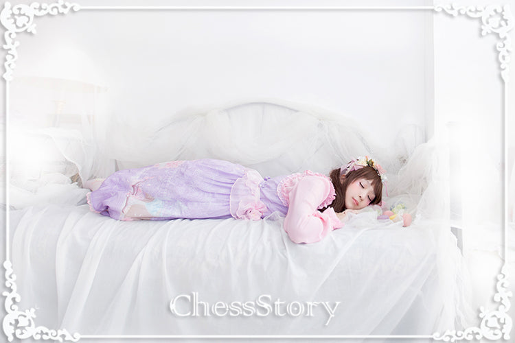 Chess Story~Peach blossom And Snow~Sweet Lolita JSK Dress   