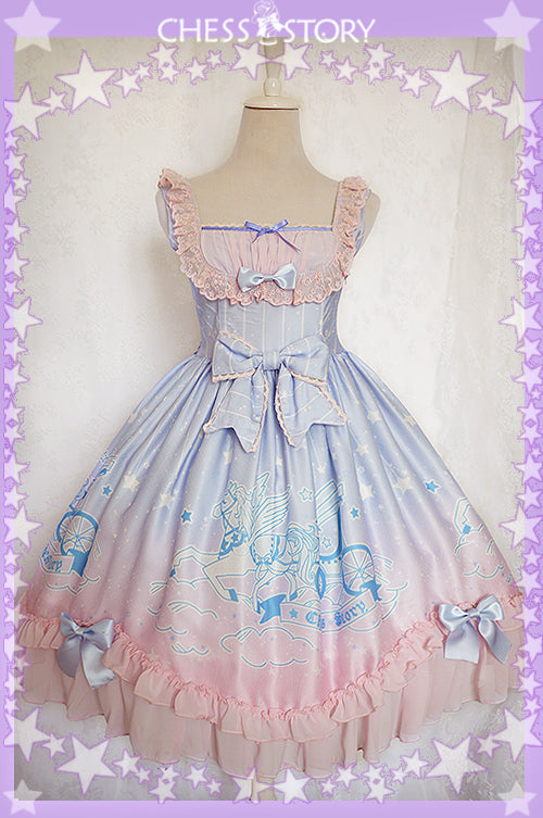 Chess Story~Dreamy Starry Night~Sweet Lolita  Star pattern Gradient JSK   