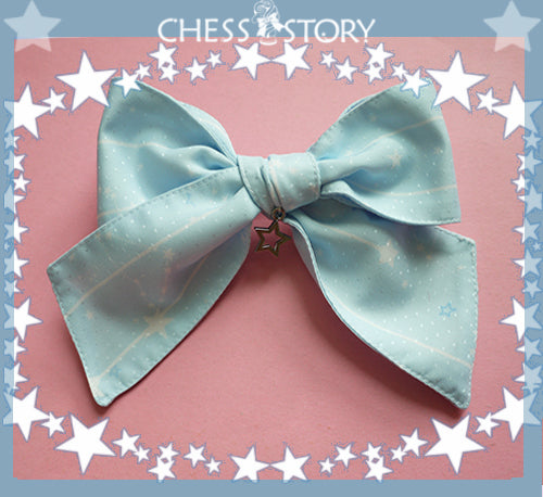 Chess Story~Dreamy Starry Night~Sweet Lolita Gradient Star Print Side Clips blue gradation purple  