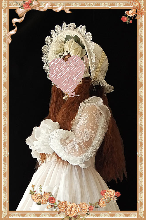 Infanta~Jenny Cookies~Classic Lolita Chiffon Blouse with Hollow-out Lace Shoulder