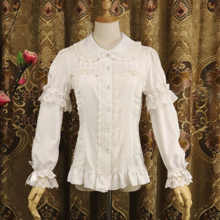 DMFS Lolita~Sweet Lolita Shirt Short Sleeve Chiffon Blouse