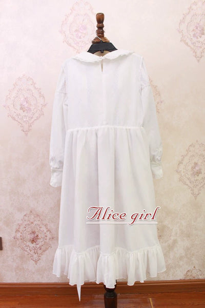 Alice Girl~Sweet Lolita OP Dress Angel Print Lace Ruffle Dress   