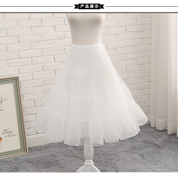Manyiluo - Cosplay Medium-length Boneless Lolita Petticoat white