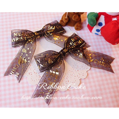 Ribbon Cake~Sweet Lolita Christmas Headdress Multicolors a merry Christmas hair clip  
