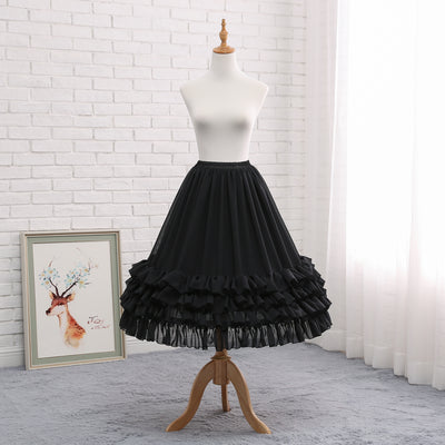 Manyiluo~Elegant Lolita A-type Carmen Adjustable Fishbone Petticoat black  