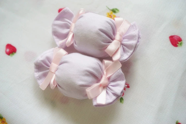 Cat Tea Party~Sweet Lolita Candy Hair Clip Butterfly Bow Brooch Purple Candy + Pink Bow - One piece  