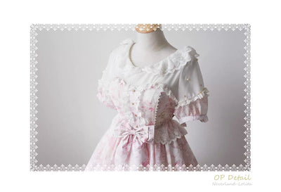 GalaxyCat~Antique Clock~Sweet Lolita OP Dress Lace Spliced Chiffon Dress   