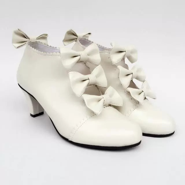 Antaina - Sweet Lolita Shoes High-Top Shoes Customized Heel Height Matte White 32