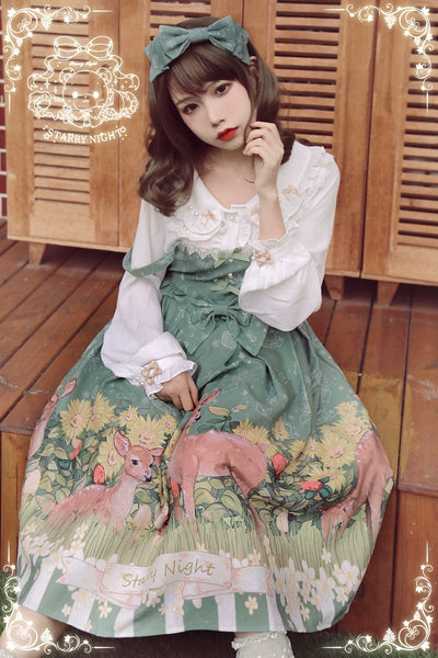November Sakuya~Starry Night~Daily Kawaii Lolita Dress and Blouse   