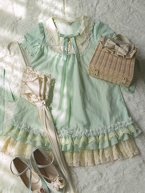 JS Lolita~The Statice of July~Sweet Lolita Dress Multicolors   